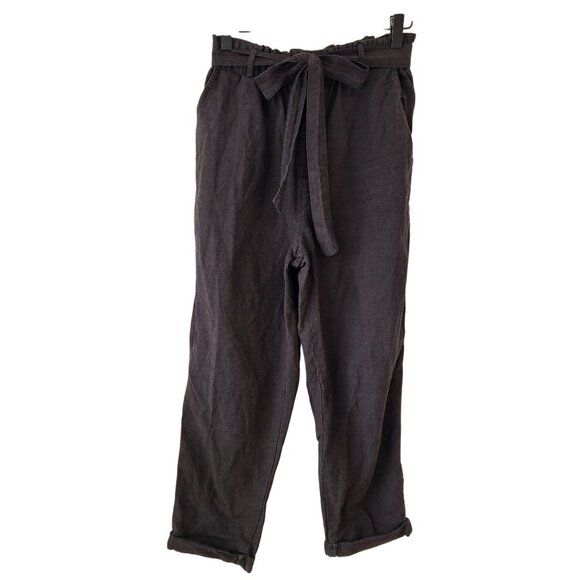Modern Citizen Black Linen Pants Elastic Pull-On Waist Boho Lagenlook Women's S - Picture 2 of 6